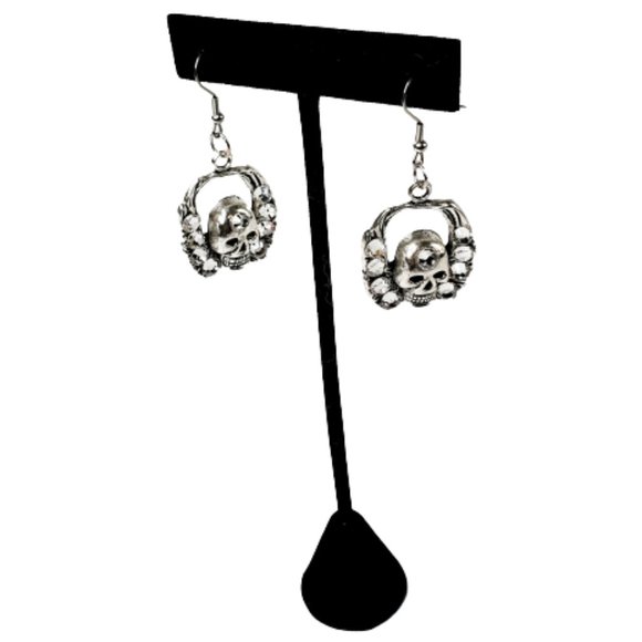 Skull Dangle Earring with Swarovski Crystals. New!!! - Picture 4 of 7